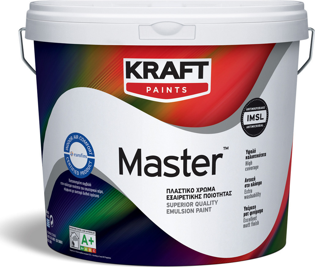 Kraft Master Πλαστικό Χρώμα Εσωτερικών Τοίχων Υψηλής Ποιότητας Ματ jpeg